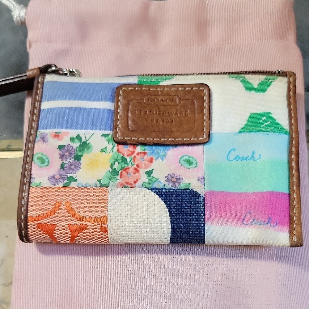 Coach Patchwork Wristlet in Multicolor Leather